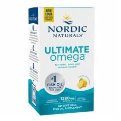 Nordic Naturals Ultimate Omega Fish Oil Supplement Lemon Flavor 60 Soft Gels