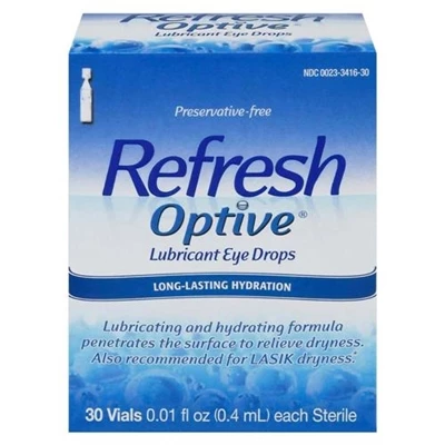 Refresh Optive Lubricant Eye Drops 30 Vials 0.01oz / 0.4ml Refresh Optive Lubricant Eye Drops 30 Vials 0.01oz / 0.4ml -Big Agnes sales M341630 2T