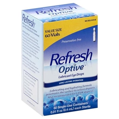 Refresh Optive Lubricant Eye Drops 60 Vials 0.01oz / 0.4ml Refresh Optive Lubricant Eye Drops 60 Vials 0.01oz / 0.4ml -Big Agnes sales M341660 2T