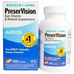 Bausch & Lomb Bausch + Lomb PreserVision Eye Vitamin Mineral Supplement Areds 120 Tablets